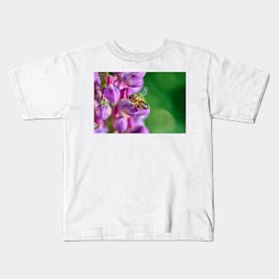 Bee descending on a lupin Kids T-Shirt